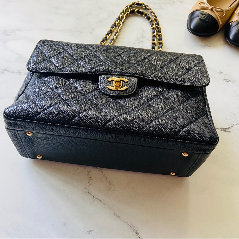 ❌SOLD❌ CHANEL Black Caviar 💎 Jumbo Flap Bag Zip - Picture 7 of 16